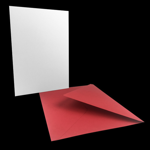 A5 WHITE CARD BLANKS WITH RED ENVELOPES (PACK OF 10)